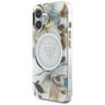 Etui Guess Glitter Flowers Triangle      Buttons MagSafe do iPhone 16 biały na NearMe.pl