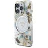 Etui Guess Glitter Flowers Triangle      Buttons MagSafe do iPhone 16 Pro Max biały na NearMe.pl
