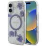 Etui Guess Resin Flowers Glitter MagSafe do iPhone 16 fioletowy na NearMe.pl