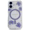Etui Guess Resin Flowers Glitter MagSafe do iPhone 16 fioletowy na NearMe.pl