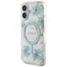 Etui Guess Resin Flowers Glitter MagSafe do iPhone 16 turkusowy na NearMe.pl