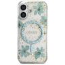 Etui Guess Resin Flowers Glitter MagSafe do iPhone 16 turkusowy na NearMe.pl