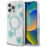 Etui Guess Resin Flowers Glitter MagSafe do iPhone 16 Pro turkusowy na NearMe.pl