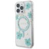 Etui Guess Resin Flowers Glitter MagSafe do iPhone 16 Pro turkusowy na NearMe.pl