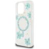 Etui Guess Resin Flowers Glitter MagSafe do iPhone 16 Pro Max turkusowy na NearMe.pl