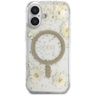 Etui Guess Resin Flowers Glitter MagSafe do iPhone 16 beżowy na NearMe.pl
