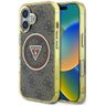 Etui Guess IML Metal Glitter 4G Circle   Triangle MagSafe do iPhone 16 brązowy na NearMe.pl