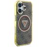 Etui Guess IML Metal Glitter 4G Circle   Triangle MagSafe do iPhone 16 brązowy na NearMe.pl