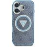 Etui Guess IML Metal Glitter 4G Circle   Triangle MagSafe do iPhone 16 niebieski na NearMe.pl