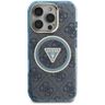 Etui Guess IML Metal Glitter 4G Circle   Triangle MagSafe do iPhone 16 Pro niebieski na NearMe.pl