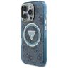 Etui Guess IML Metal Glitter 4G Circle   Triangle MagSafe do iPhone 16 Pro niebieski na NearMe.pl