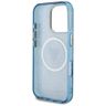Etui Guess IML Metal Glitter 4G Circle   Triangle MagSafe do iPhone 16 Pro niebieski na NearMe.pl