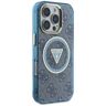 Etui Guess IML Metal Glitter 4G Circle   Triangle MagSafe do iPhone 16 Pro Max niebieski na NearMe.pl