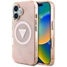 Etui Guess IML Metal Glitter 4G Circle   Triangle MagSafe do iPhone 16 różowy na NearMe.pl