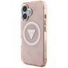 Etui Guess IML Metal Glitter 4G Circle   Triangle MagSafe do iPhone 16 różowy na NearMe.pl
