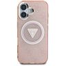Etui Guess IML Metal Glitter 4G Circle   Triangle MagSafe do iPhone 16 różowy na NearMe.pl