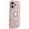Etui Guess IML Metal Glitter 4G Circle   Triangle MagSafe do iPhone 16 różowy na NearMe.pl