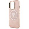 Etui Guess IML Metal Glitter 4G Circle   Triangle MagSafe do iPhone 16 Pro Max różowy na NearMe.pl