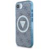 Etui Guess IML Metal Glitter 4G Circle   Triangle MagSafe do iPhone 16e / 17e niebieski na NearMe.pl