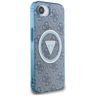 Etui Guess IML Metal Glitter 4G Circle   Triangle MagSafe do iPhone 16e / 17e niebieski na NearMe.pl