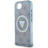 Etui Guess IML Metal Glitter 4G Circle   Triangle MagSafe do iPhone 16e / 17e niebieski na NearMe.pl
