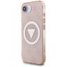 Etui Guess IML Metal Glitter 4G Circle   Triangle MagSafe do iPhone 16e / 17e różowy na NearMe.pl