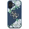 Etui Guess Grained Roses Big 4G logo do  iPhone 16 niebieski na NearMe.pl