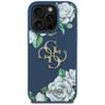 Etui Guess Grained Roses Big 4G logo do  iPhone 16 Pro niebieski na NearMe.pl