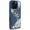 Etui Guess Grained Roses Big 4G logo do  iPhone 16 Pro Max niebieski na NearMe.pl