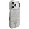 Etui Guess Glitter Triangle Logo MagSafe do iPhone 17 Pro srebrny na NearMe.pl