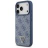 Etui Guess Leather 4G Triangle Strass    MagSafe do iPhone 17 Pro niebieski na NearMe.pl