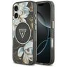 Etui Guess IML Glitter Flowers Triangle  MagSafe do iPhone 17 czarny na NearMe.pl