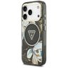 Etui Guess IML Glitter Flowers Triangle  MagSafe do iPhone 17 Pro Max czarny na NearMe.pl