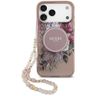 Etui Guess IML Flowers Pearl Strap       MagSafe do iPhone 17 Pro Max różowy na NearMe.pl