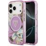 Etui Guess IML Glitter Flowers Triangle  MagSafe do iPhone 17 Pro fioletowy na NearMe.pl