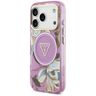 Etui Guess IML Glitter Flowers Triangle  MagSafe do iPhone 17 Pro fioletowy na NearMe.pl