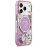 Etui Guess IML Glitter Flowers Triangle  MagSafe do iPhone 17 Pro Max fioletowy na NearMe.pl