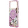 Etui Guess IML Glitter Flowers Triangle  MagSafe do iPhone 17 Pro Max fioletowy na NearMe.pl