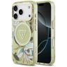 Etui Guess IML Glitter Flowers Triangle  MagSafe do iPhone 17 Pro zielony na NearMe.pl
