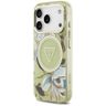 Etui Guess IML Glitter Flowers Triangle  MagSafe do iPhone 17 Pro zielony na NearMe.pl