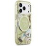 Etui Guess IML Glitter Flowers Triangle  MagSafe do iPhone 17 Pro zielony na NearMe.pl
