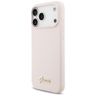 Etui Guess Silicone Script Metal Logo    MagSafe do iPhone 17 Pro Max różowy na NearMe.pl
