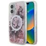 Guess GUHMP16SLFMWTP iPhone 16 6.1" różowy/pink hardcase Liquid Glitter Flower MagSafe na NearMe.pl