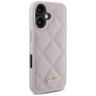 Guess GUHCP16SPSQSQSP iPhone 16 6.1" różówy/pink hardcase Quiled Metal Logo na NearMe.pl