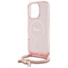 Guess GUHMP16LHCTSGNSP iPhone 16 Pro     6.3" różowy/pink hardcase Crossbody Cord Script MagSafe na NearMe.pl