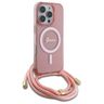 Guess GUHMP16LHCTSGNSP iPhone 16 Pro     6.3" różowy/pink hardcase Crossbody Cord Script MagSafe na NearMe.pl