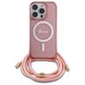 Guess GUHMP16XHCTSGNSP iPhone 16 Pro Max 6.9" różowy/pink hardcase Crossbody Cord Script MagSafe na NearMe.pl