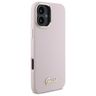 Guess GUHCP16SSMBSLP iPhone 16 6.1"      różowy/pink hardcase Silicone Script Metal Logo & Frame na NearMe.pl