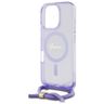 Guess GUHMP16LHCTSGNSU iPhone 16 Pro     6.3" fioletowy/purple hardcase Crossbody Cord Script MagSafe na NearMe.pl