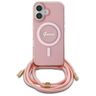 Guess GUHMP16SHCTSGNSP iPhone 16 6.1"    różowy/pink hardcase Crossbody Cord Script MagSafe na NearMe.pl